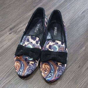 VanEli Paisley Bow Loafers Size 7.5
